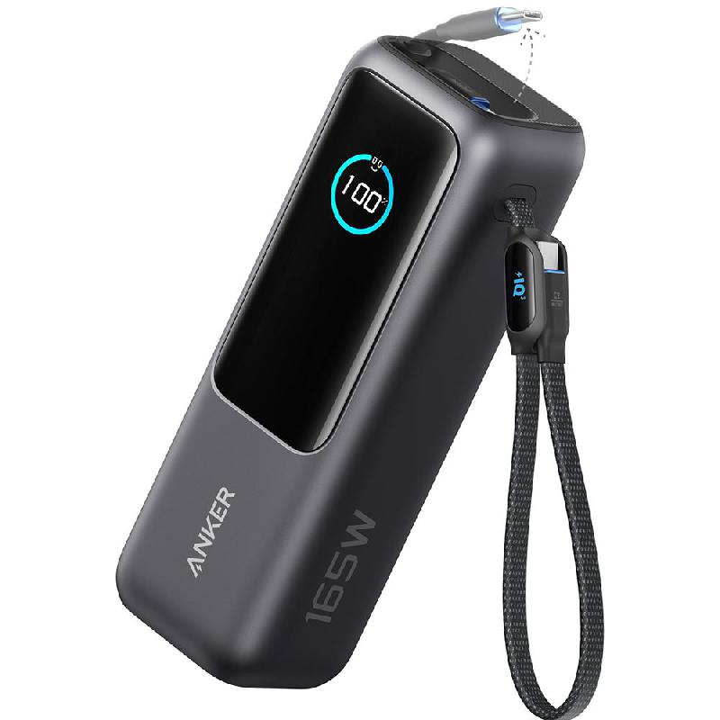Compare Anker Zolo Power Bank 25K, 165W, BuiltIn and Retractable Cables, PD Fast Charging, 25000 mAh, 4 Port, Grey at KSA Price