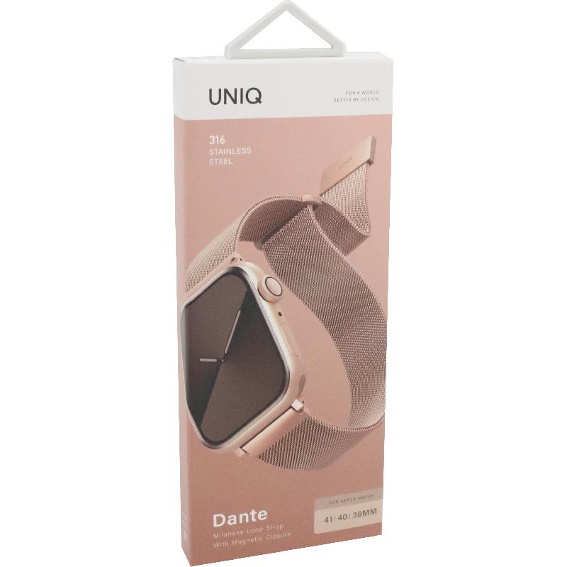 Compare Uniq Dante Wrist Strap, for Apple Watch Series 11 42Watch Series 10 42Watch Series 9 41Watch SE 40, Stainless Steel, Rose Gold at KSA Price