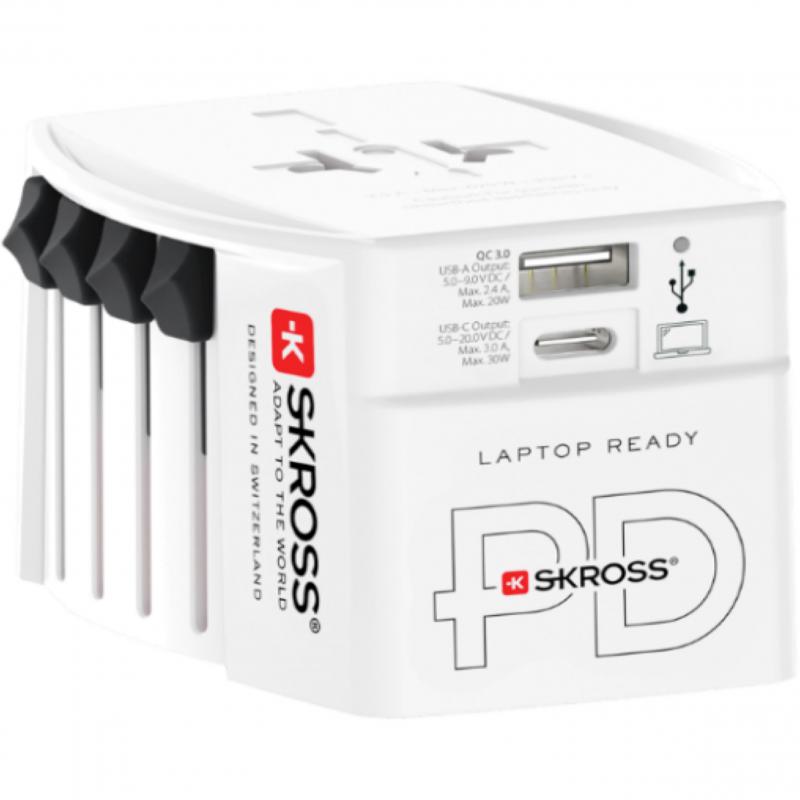 Compare Skross 30W PD, 1 USBA, 1 USBC, USBC Cable,Replaceable Fuse Universal Power Adapter at KSA Price