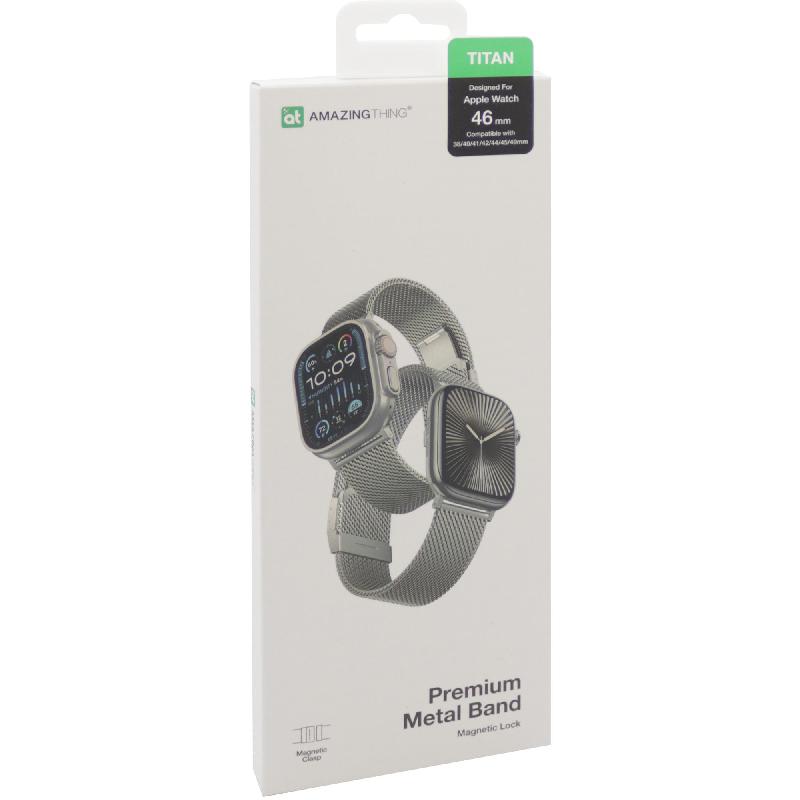 Compare Amazing Thing Titan Premium Wrist Strap, for Watch Ultra 3Watch Ultra 2Watch Series 11 46Watch Series 10 46, 304 Premium Stainless Steel, Titanium at KSA Price
