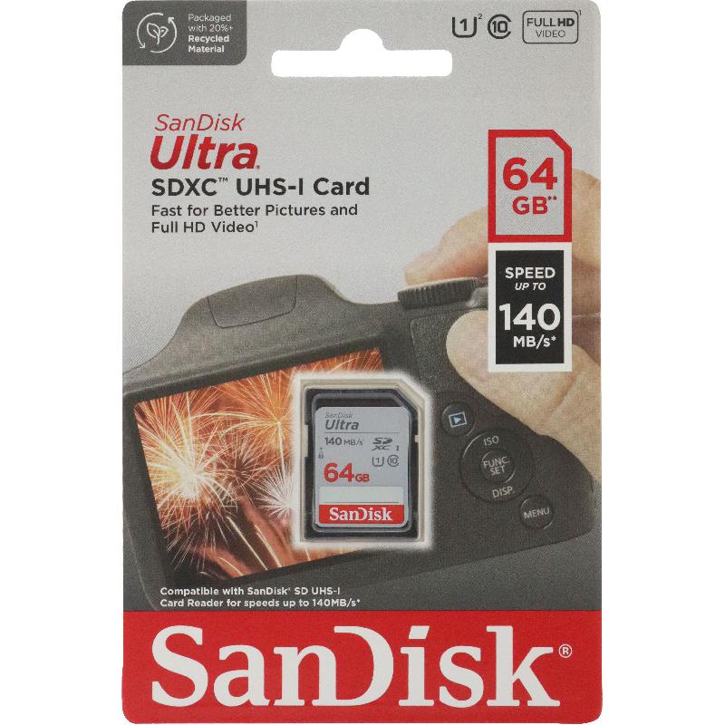 SanDisk Ultra UHS I SD Card, 64 GB,…