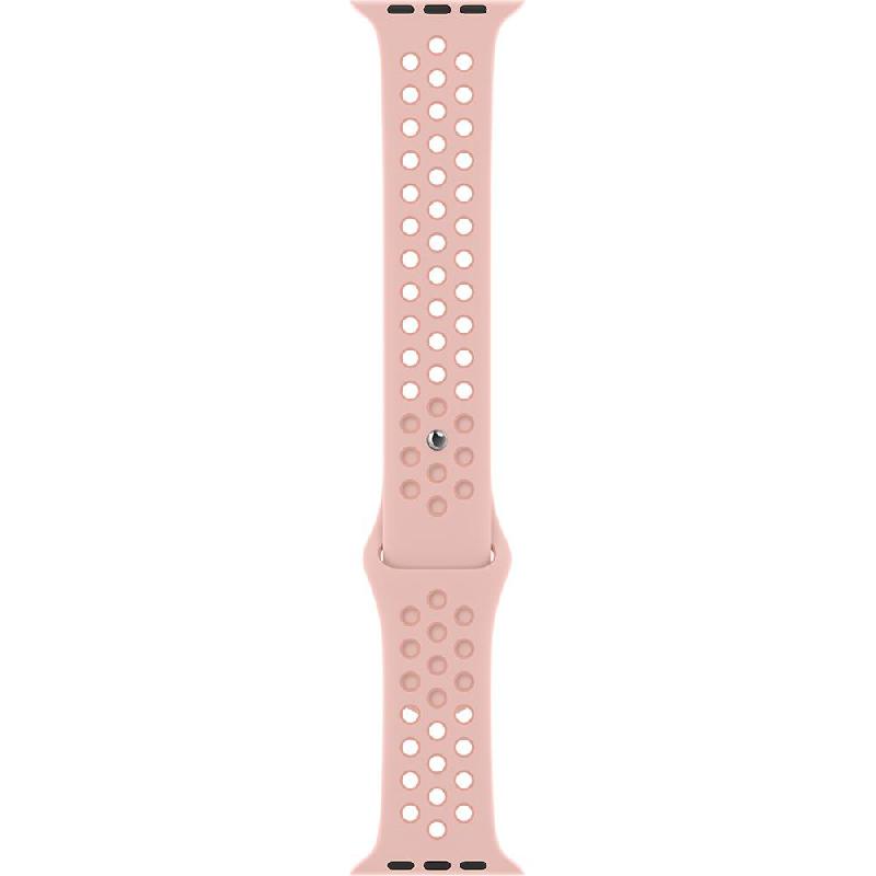 Compare Apple Nike Sport Band Wrist Strap, for Apple Watch Series 7 45Watch Series 6 44Watch Series 5 44Watch SE 44, Fluoroelastomer, Regular Band Size, Pink OxfordRose Whisper at KSA Price