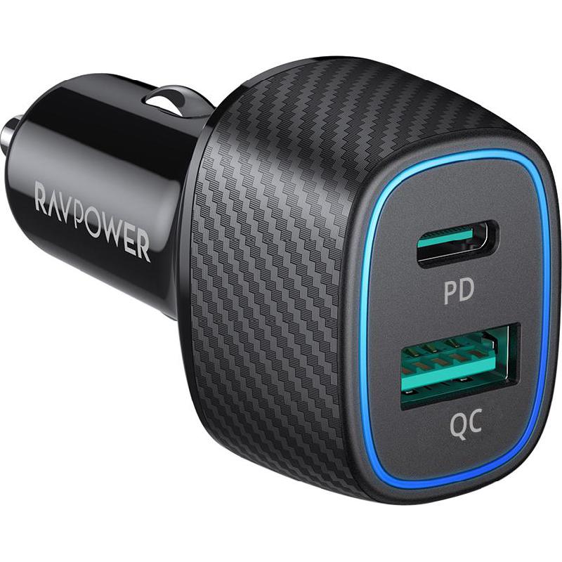 RAVPower Dual Port PD Car Charger, Quick Charge…