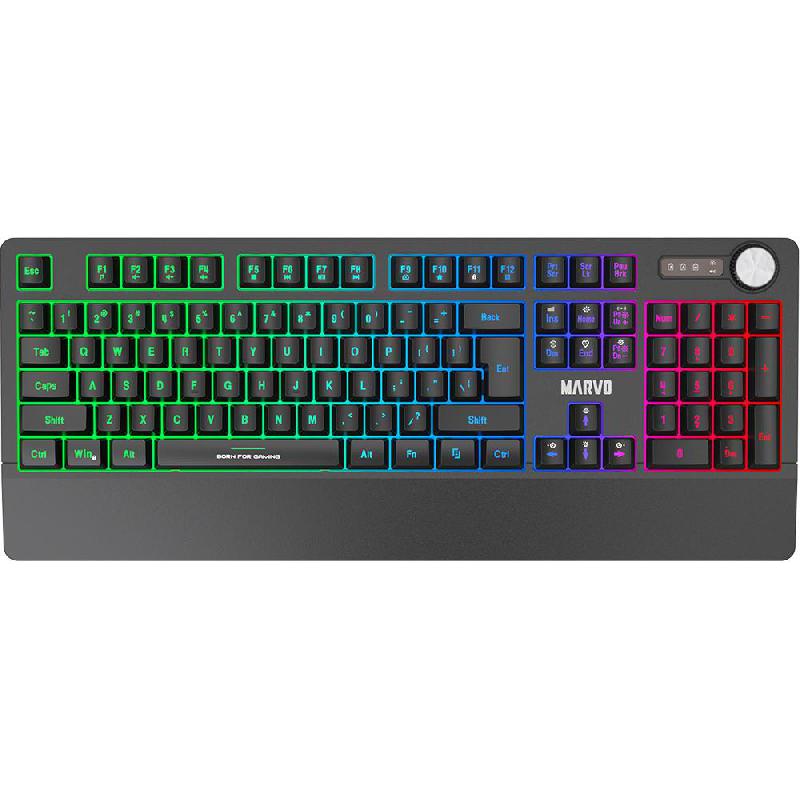 Compare MARVO Scorpion K660 Membrane RGB Gaming Keyboard, Wired, for LaptopDesktop ComputerGaming Desktop ComputerCPU Windows 7810, Black at KSA Price