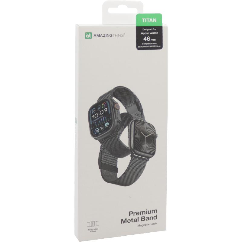 Compare Amazing Thing Titan Premium Wrist Strap, for Watch Ultra 3Watch Ultra 2Watch Series 11 46Watch Series 10 46, 304 Premium Stainless Steel, Black at KSA Price
