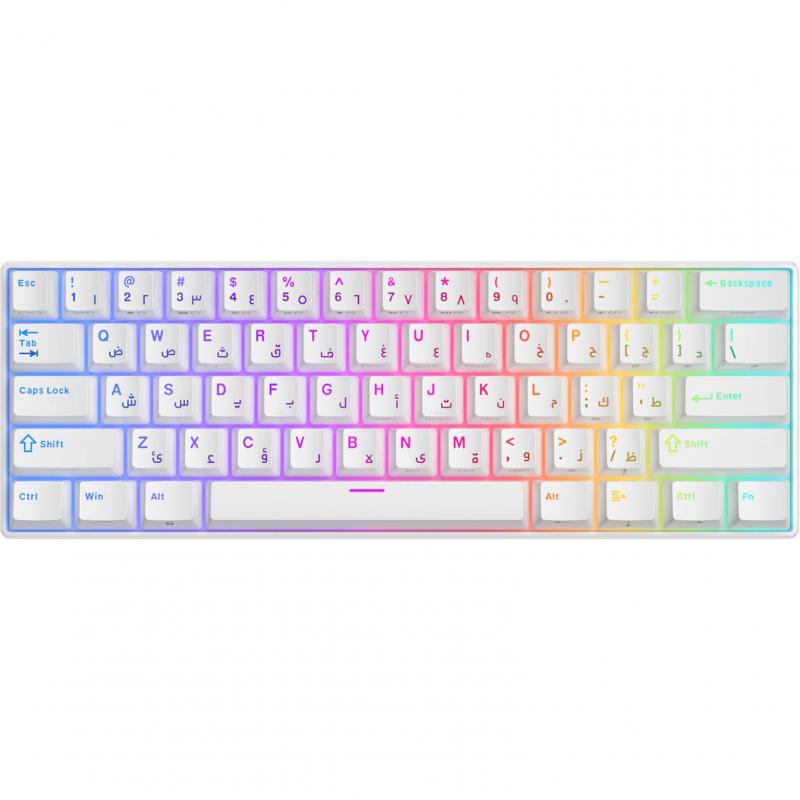 Compare RK Royal Kludge 60% Red Switch Gaming Keyboard, Wireless 2.4 GHz RFWired, for LaptopDesktop ComputerGaming Desktop ComputerCPU Windows OS, White at KSA Price