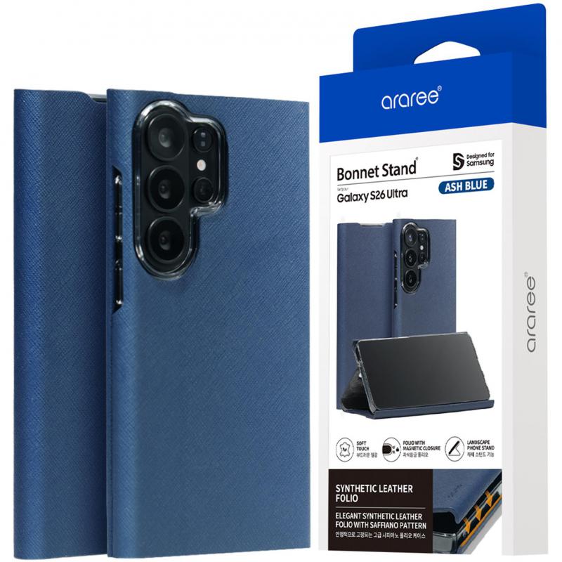 Compare Araree Bonnet Stand Flip Cover Mobile Case, for Samsung Galaxy S26 Ultra, Ash Blue at KSA Price