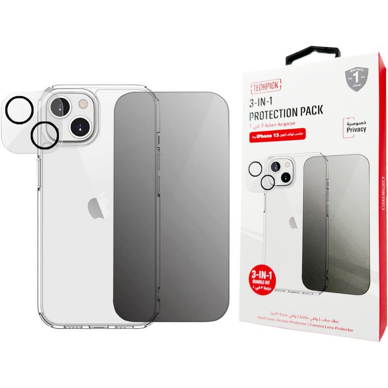 Techpick 3-in-1 Protection Pack Hard Case + Privacy…
