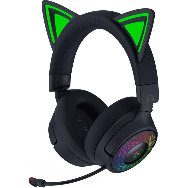 Compare Razer Kraken Kitty V3 Pro Gaming Headset, Active Noise Cancelling, Wireless 2.4 GHzBluetoothWired USB, USB, RetractableUnidirectional Microphone, Black at KSA Price