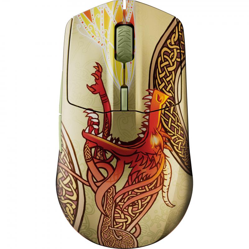 Compare SteelSeries CS2 Dragon Lore Edition Gaming Mouse, BluetoothWiredWireless 2.4 GHz RF, Optical, TrueMove Air 18000 cpi, Gold at KSA Price