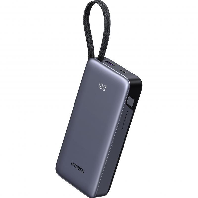 Compare Ugreen PB536 45W Power Bank with Builtin USBC Cable, Fast Battery Charging, 20000 mAh, Dual USB 1X USB1X USBC, Space Grey at KSA Price