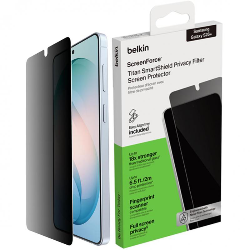 Compare Belkin ScreenForce Titan Glass Smartphone Screen Protector, for Samsung Galaxy S26+, Privacy at KSA Price