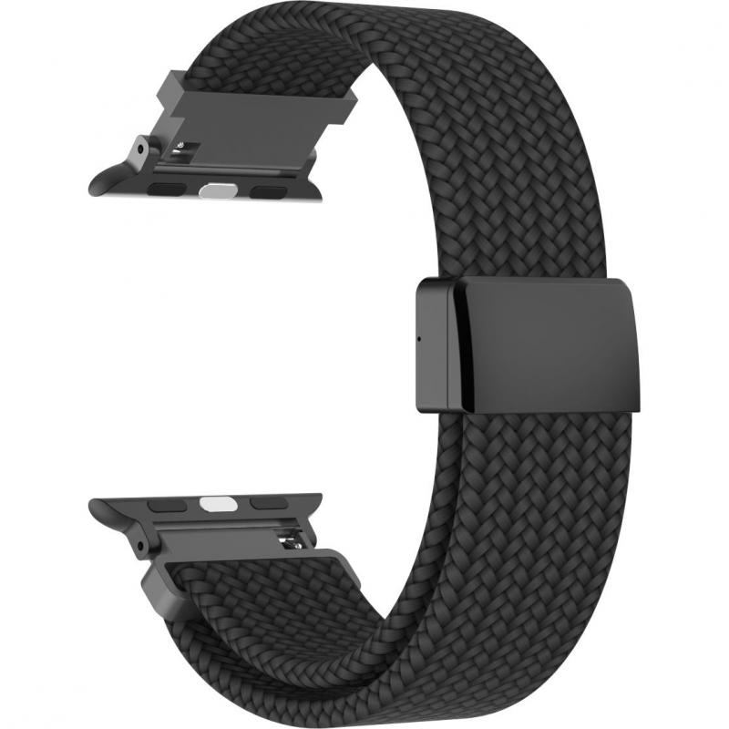 Compare Techpick Wrist Strap, Universal, for Apple Watch 42444549 mmSmartwatch 4648 mm, Nylon Elastane Fabric, Strap Width 22 mm, Black at KSA Price