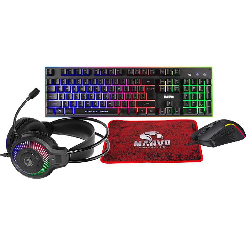 Compare MARVO CM416 4in1 Gaming Combo Gaming Desktop Keyboard and Mouse, Wired, for Gaming LaptopGaming Desktop ComputerGaming CPU, Black at KSA Price