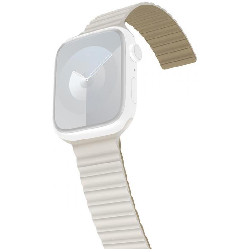 Compare Araree Silicone Link Wrist Strap, for Apple Watch Series 11 42Watch Series 10 42Watch Series 9 41Watch SE 40, Silicone, Warm WhiteKhaki at KSA Price