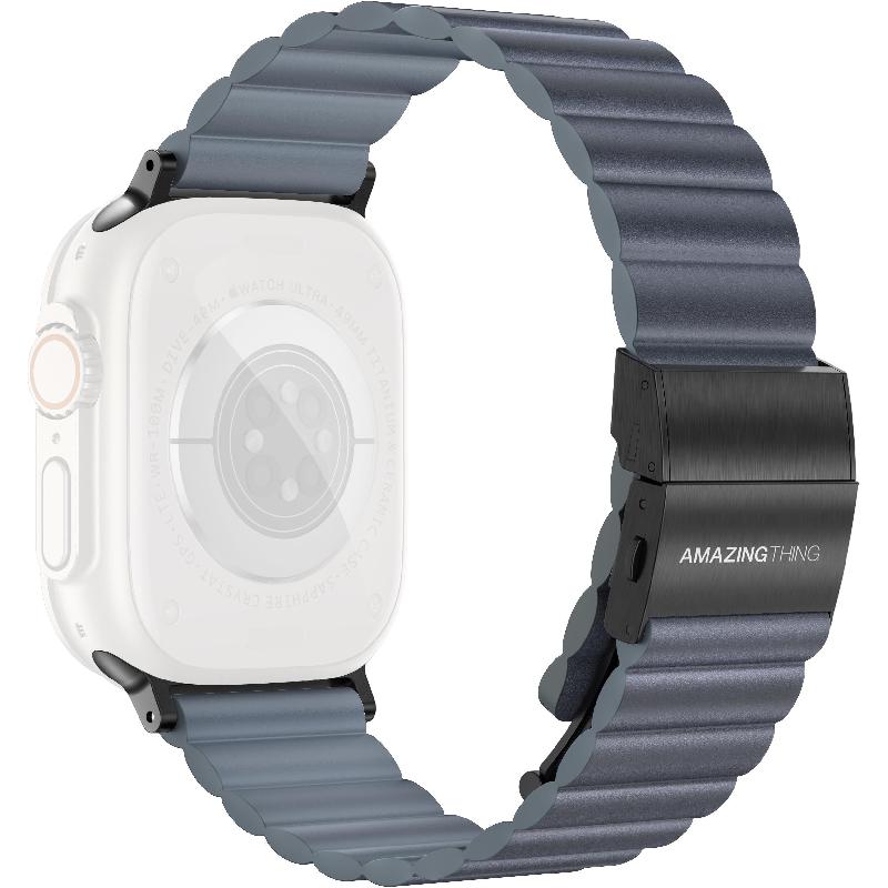 Compare Amazing Thing Glamour Sense Leather Wrist Strap, for Watch Ultra 3Watch Ultra 2Watch Series 11 46Watch Series 10 46, Sense Leather, Blue at KSA Price