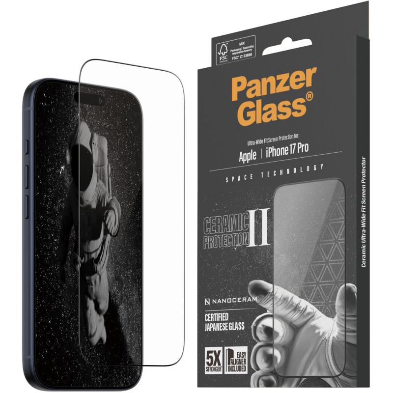 Compare PanzerGlass UltraWide Fit Ceramic II Smartphone Screen Protector, for iPhone 17 Pro, Tempered Glass, Clear at KSA Price