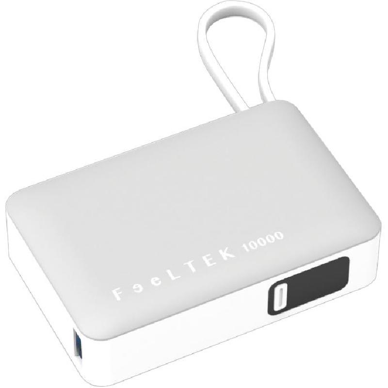 Compare FeelTek Milli CV030A 30W Powerbank with Builtin USBC Cable, PD Fast Charging, 10000 mAh, Dual USB 1X USB 2.01X USBC, White at KSA Price