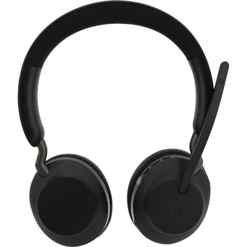 Compare Jabra Evolve2 65 Link380a MS Stereo Desk Stand OnEar Headphones, BluetoothWireless, USB Charging, Rotating Microphone, Black at KSA Price