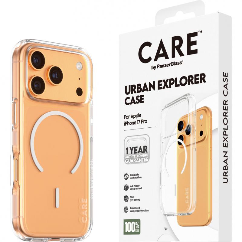 Compare PanzerGlass Urban Explorer Back Cover Mobile Case with MagSafe, for iPhone 17 Pro, Transparent at KSA Price