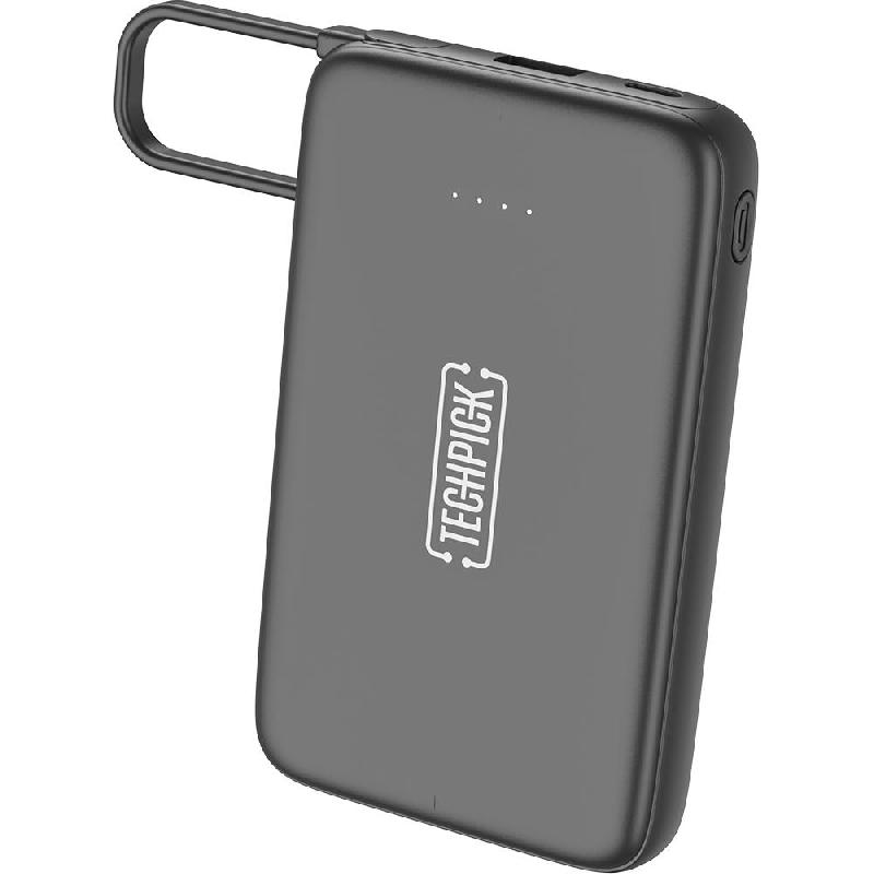 Compare Techpick Power Bank with BuiltIn USBC Cable 20W, PD Fast Charging, 10000 mAh, Dual USBC, Black at KSA Price