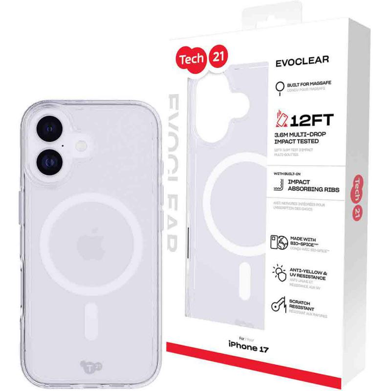 Tech21 EvoClear with MagSafe Back Cover Mobile Case…