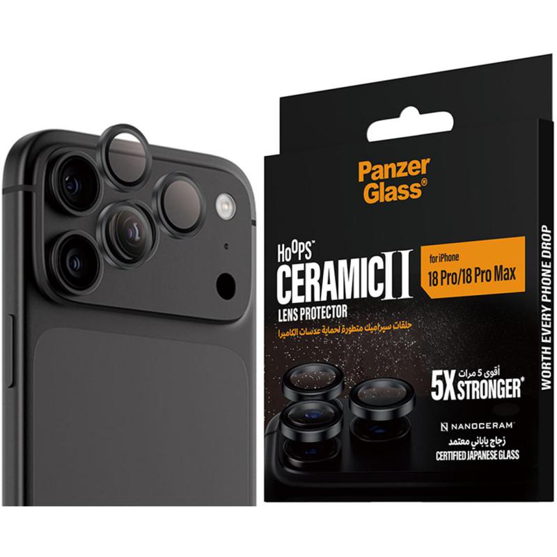 Compare PanzerGlass Hoops Ceramic II Camera Lens Protector Individual Ring Smartphone Camera Accessory, for iPhone 18 ProiPhone 18 Pro Max, Black at KSA Price