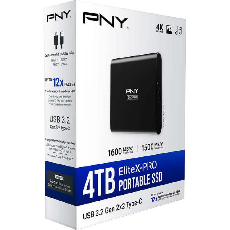 Compare PNY TECHNOLOGIES EliteXPro Portable SSD  Solid State Drive, 4 TB, Black at KSA Price