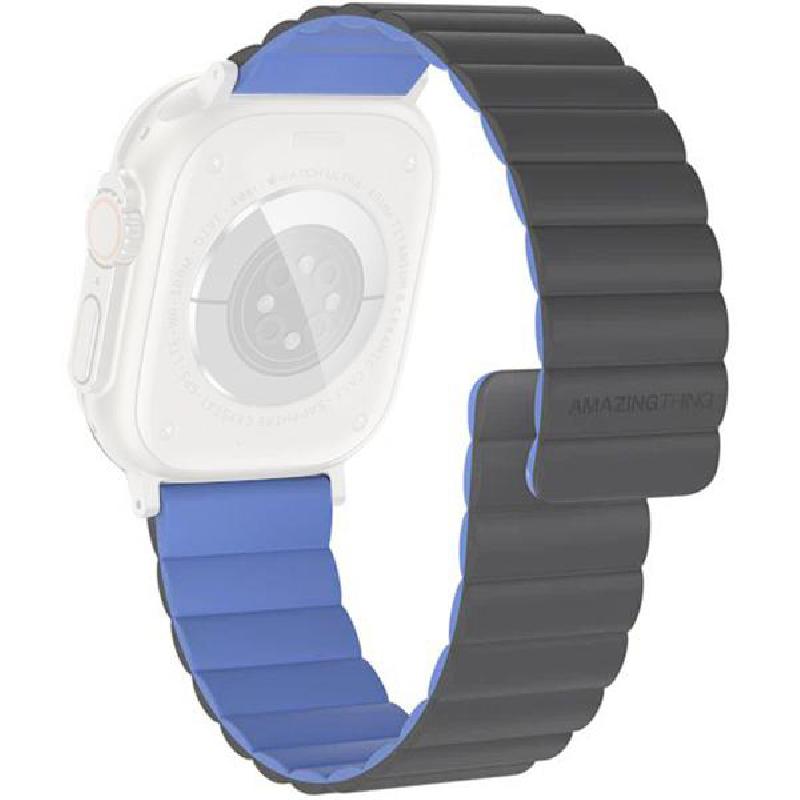 Compare Amazing Thing Smoothie Mag Wrist Strap, Universal, for Apple Watch 494541Smartwatch 22 mm Lug width, Silicone, Strap Width 22 mm, GreyBlue at KSA Price