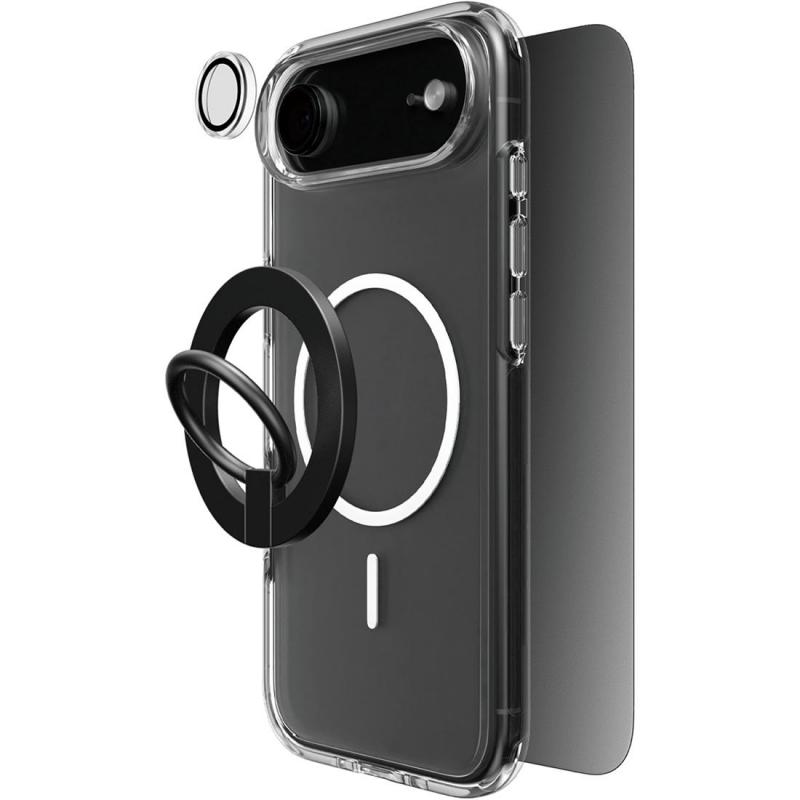Compare Techpick 4in1 Protection Clear Case + Privacy Tempered Glass + Camera Lens Protector + Magnetic Stand Smartphone Case Bundle, for iPhone Air, Clear at KSA Price