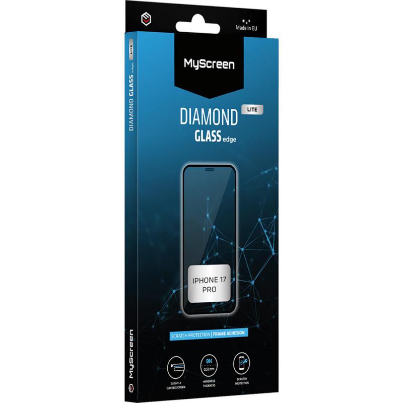 Compare MyScreenPROTECTOR DIAMOND GLASS edge Lite Smartphone Screen Protector, for iPhone 17 Pro, Full Glue, Black at KSA Price