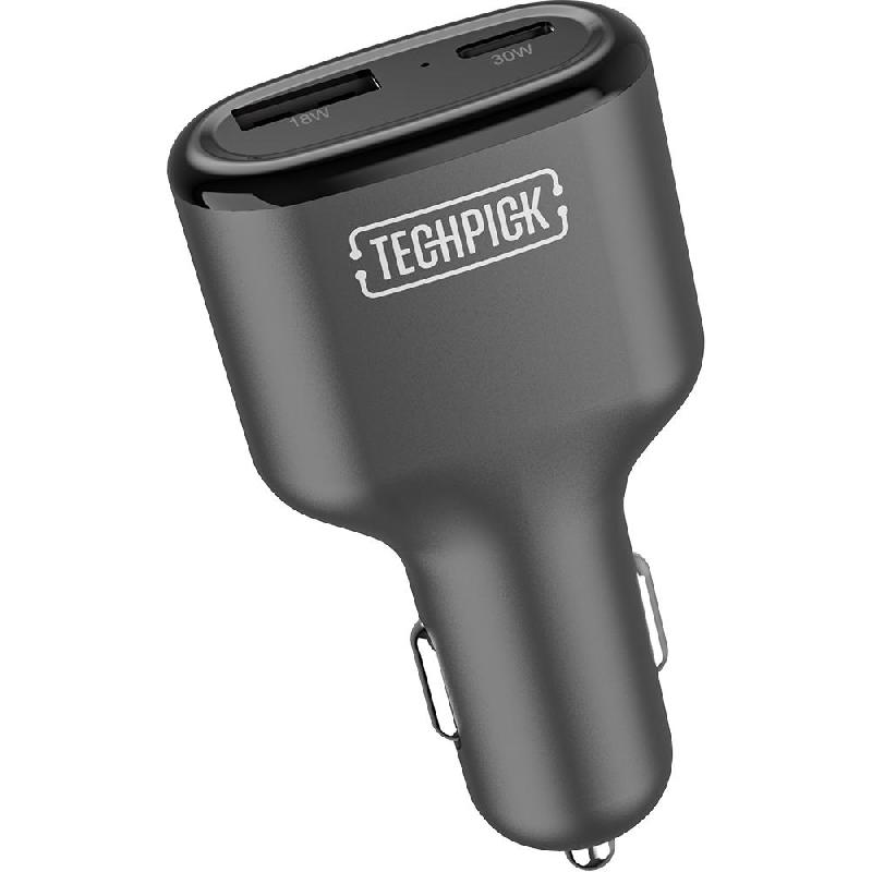Compare Techpick Car Charger, USB PD Power Delivery, 48 Watts, Dual USB USBC PDUSBA, Black at KSA Price