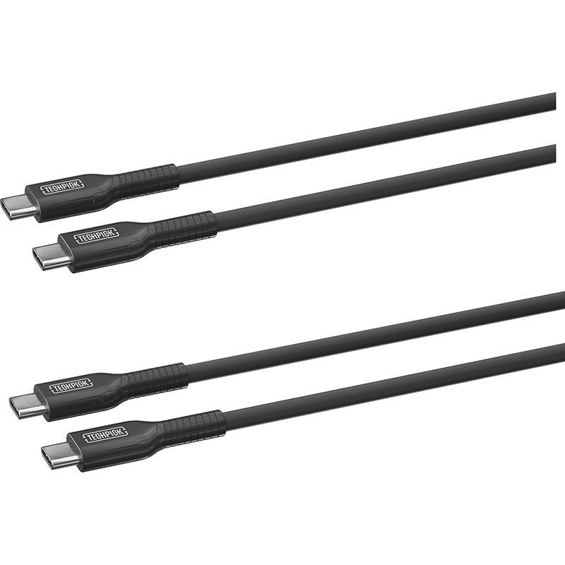 Compare Techpick 2 Pack USBC to USBC Sync & Charge Cable, 1.00 m  3.28 ft , Black at KSA Price