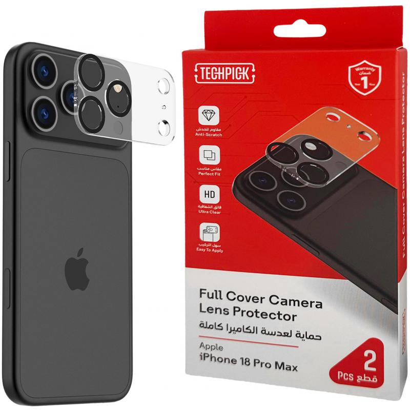 Compare Techpick Camera Lens Protector Smartphone Camera Accessory, for iPhone 18 Pro Max, Clear at KSA Price