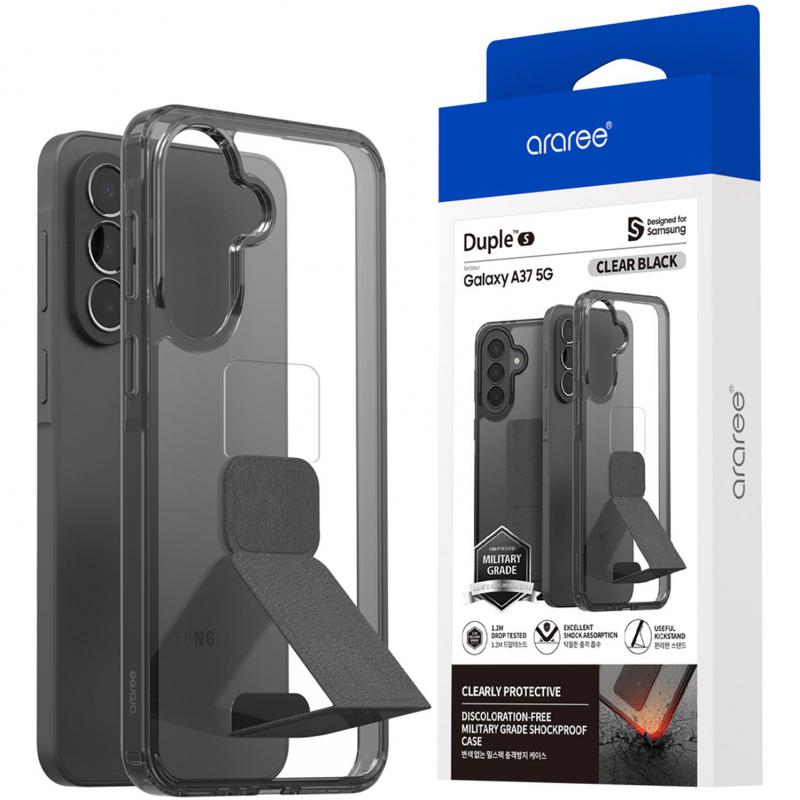 Compare Araree Duple S Back Cover Mobile Case with Stand, for Samsung Galaxy A37 5G, ClearBlack at KSA Price