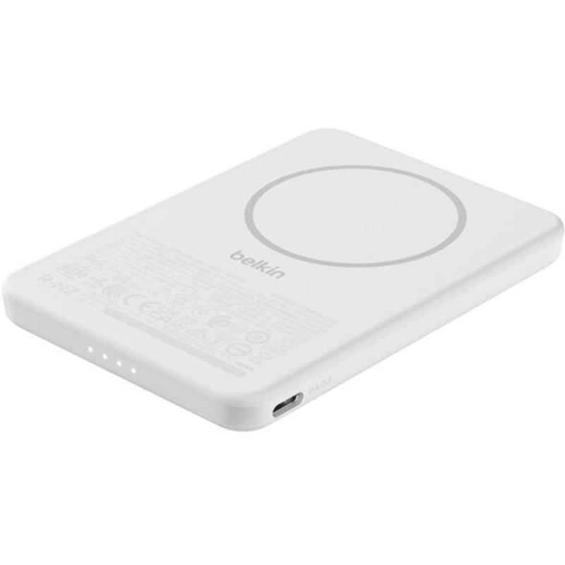 Compare Belkin BoostCharge Slim Magnetic Power Bank 5K, Fast Battery Charging, 5000 mAh, Single USBC, White at KSA Price