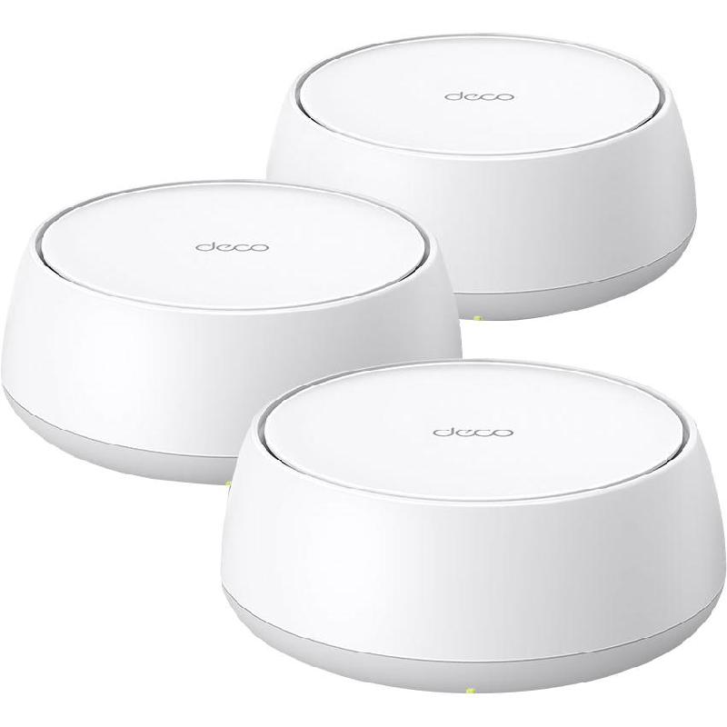 Compare TPLink Deco BE25 3pack Whole Home Mesh WiFi, 5 GHz: up to 2882 Mbps2.4 GHz: up to 688 Mbps, up to 150 Devices, Dual Band 2.4 GHz5 GHz, WiFi 7 802.11bgnaxbe, White at KSA Price