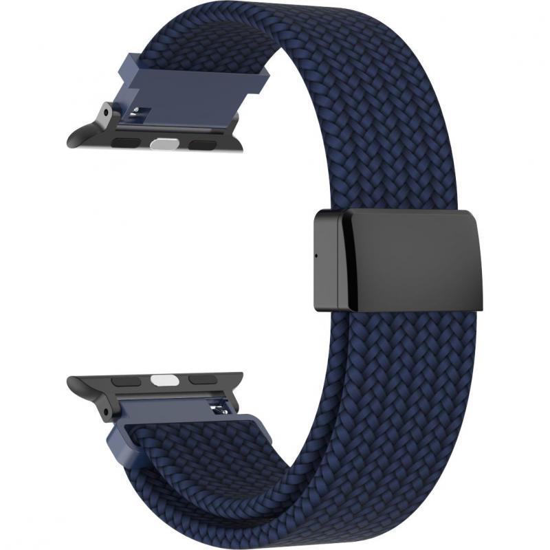 Compare Techpick Wrist Strap, Universal, for Apple Watch 42444549 mmSmartwatch 4648 mm, Nylon Elastane Fabric, Strap Width 22 mm, Blue at KSA Price
