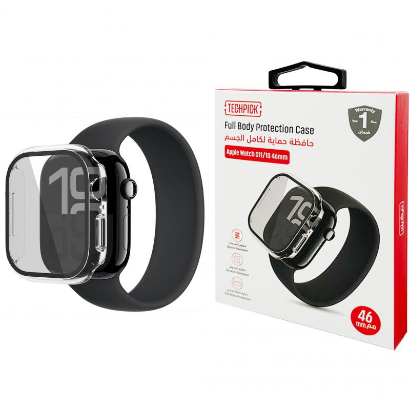 Compare Techpick Glass Smartwatch Fit Case, for Apple Watch Series 11 46Watch Series 10 46, Clear at KSA Price