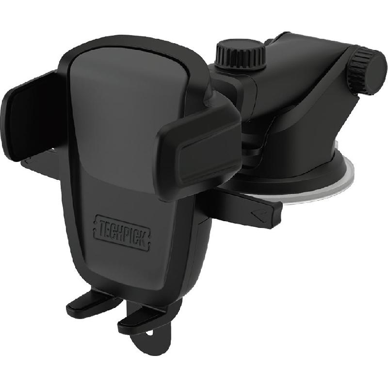 Compare Techpick Car Mount Smartphone Car Accessory, for Smartphone 2.3  3.5 Screen Size, Black at KSA Price