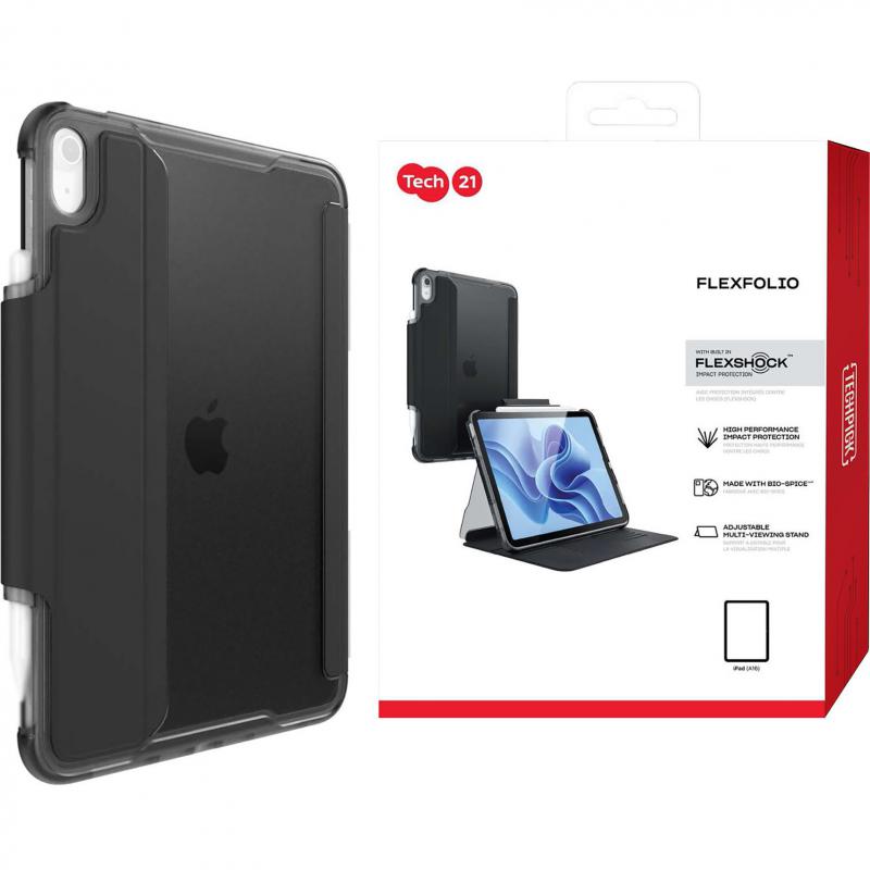 Compare Tech21 FlexFolio Flip Cover Tablet Case, for iPad A16iPad 10.9 10th Gen, Black at KSA Price