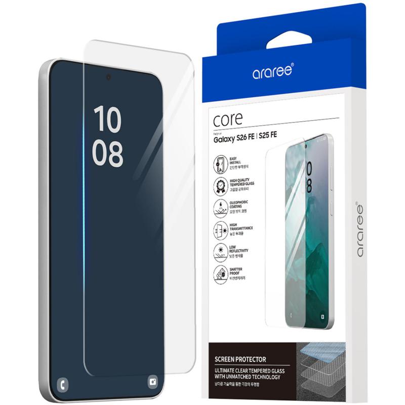 Compare Araree Core Full Cover Tempered Glass Smartphone Screen Protector, for Samsung Galaxy S26 FE 5G, Front Screen Tempered Glass at KSA Price