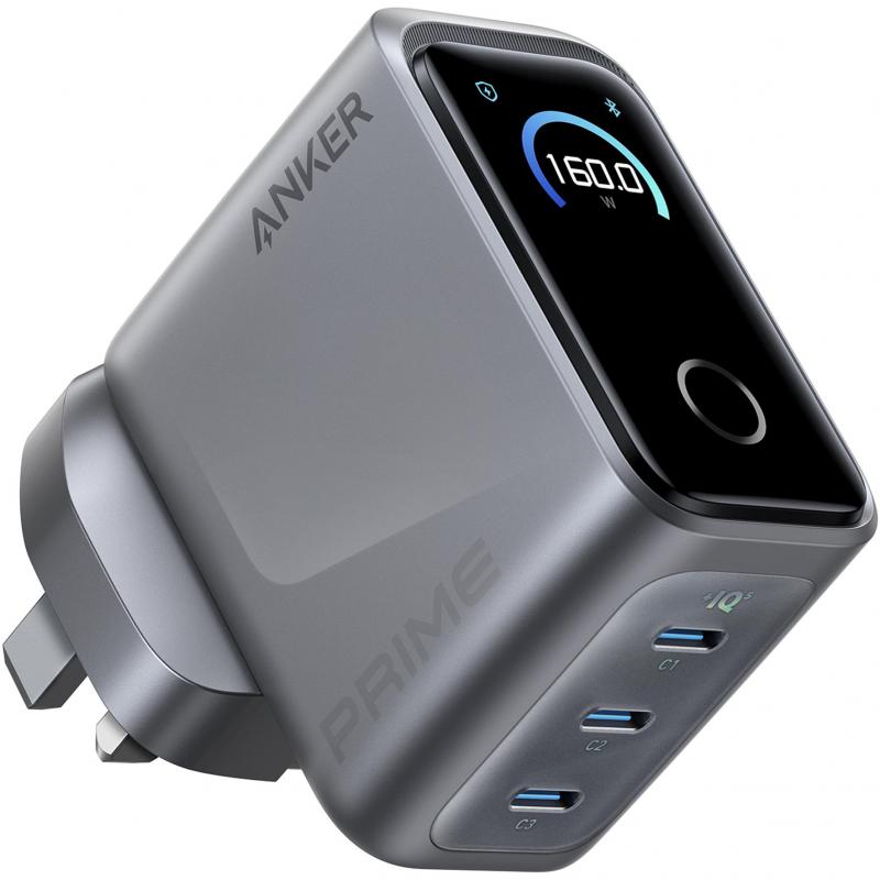 Compare Anker Prime 160W 3Port Fast Charger, USB PD Power Delivery, 160 Watts, 3 USB 3X USBC, Black at KSA Price