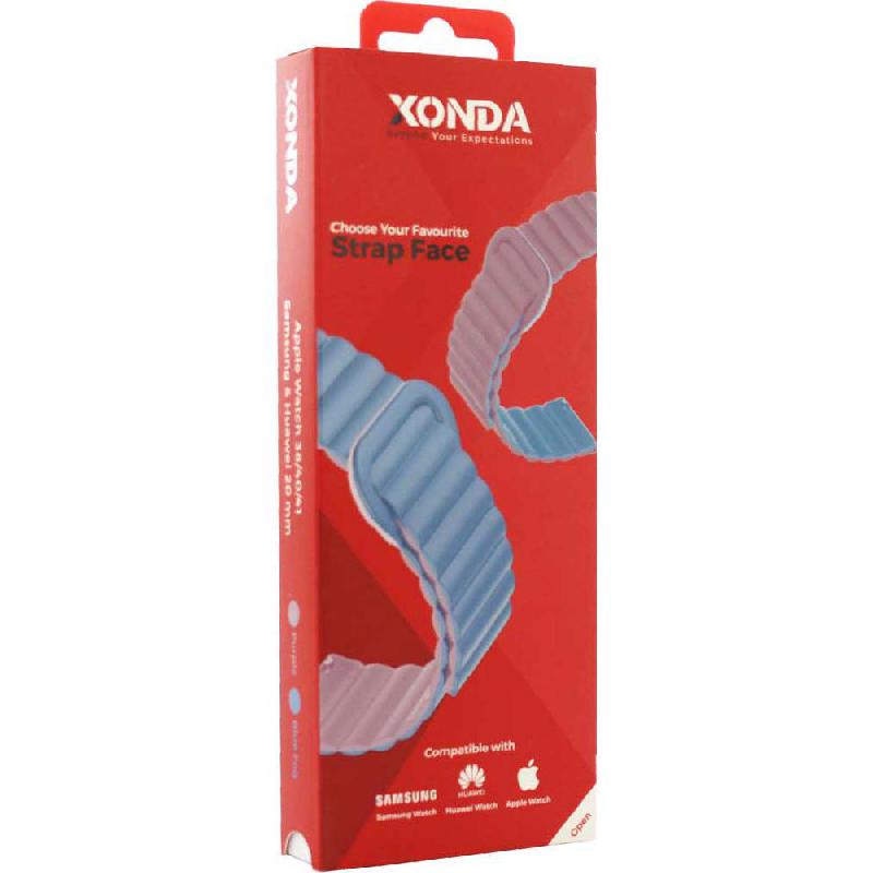 Compare Xonda Double Face Wrist Strap, Universal, for Apple Watch 384041 mmSmartwatch 42 mm, Silicone, Strap Width 20 mm, Light PurpleBlue Fog at KSA Price