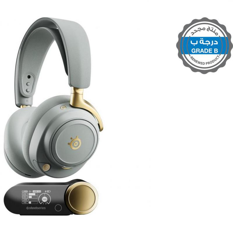 Compare Renewed Grade B SteelSeries Gaming Headset, Active Noise Cancelling, BluetoothWireless, USBC, Retractable Microphone, SageGold at KSA Price