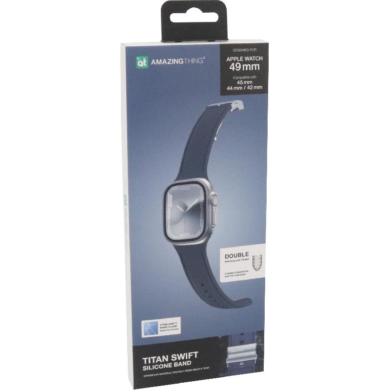 Compare Amazing Thing Titan SWIFT Wrist Strap, for Apple Watch Series 9 45Watch Series 8 45Watch Series 7 45Watch Ultra 2, Crossflex Material, Navy Blue at KSA Price