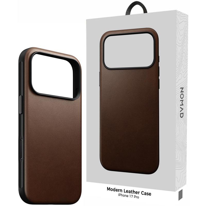 Nomad Modern Leather Back Cover Mobile Case with MagSafe,…
