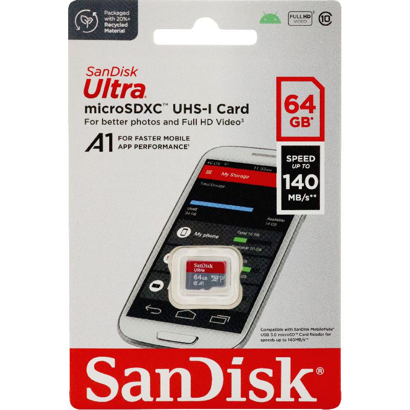 SanDisk Ultra UHS I MicroSDXC, 64 GB,…
