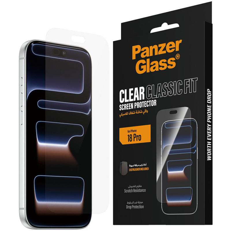 Compare PanzerGlass Classic Fit Smartphone Screen Protector, for iPhone 18 Pro, Tempered Glass, Clear at KSA Price
