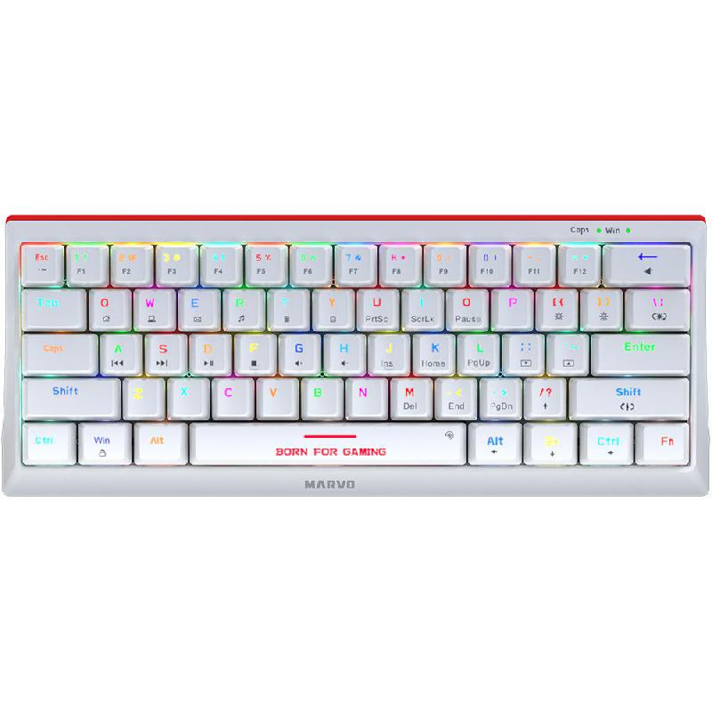 Compare MARVO KG962GWH 60% Mechanical Switch Gaming Keyboard, Wired, for LaptopDesktop ComputerGaming Desktop ComputerCPU Windows OS, White at KSA Price